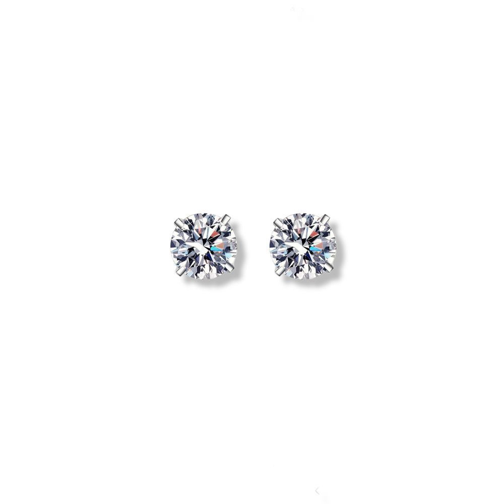 Classic Style Tested .20ctw Round Brilliant Moissanite 925 4 prong Stud Earrings